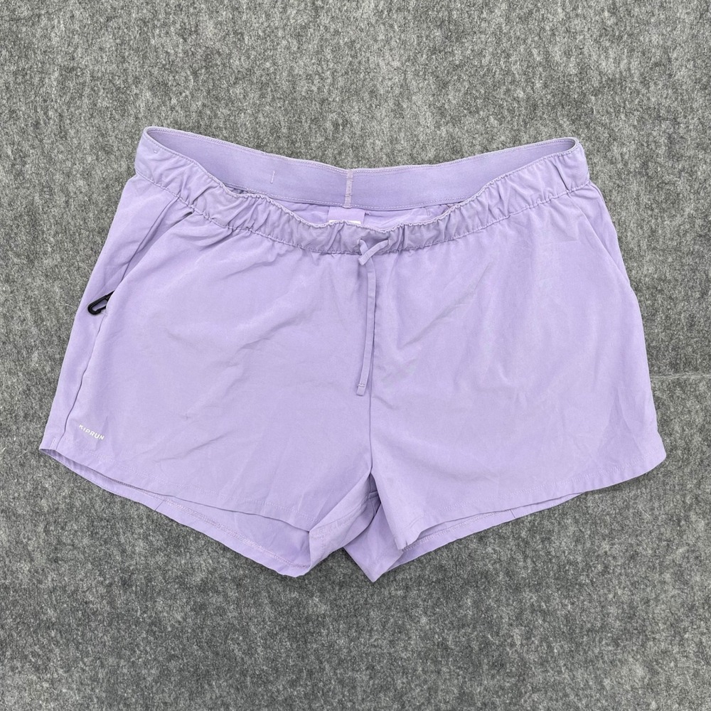 Decathlon Shorts Womens XL Purple Athletic Running Elastic Waist Zip Pocket